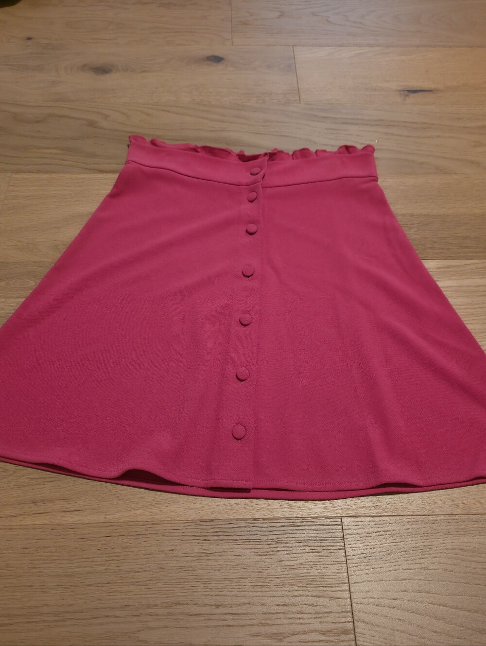 & Other Stories Hot Pink Button-Front Mini Skirt